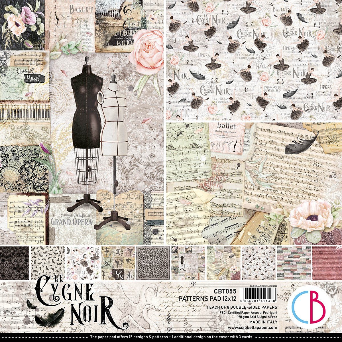 Ciao Bella- Cygne Noir Patterns Pad 12x12