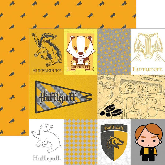 Harry Potter Hufflepuff Tag Double Sided Embellished Paper