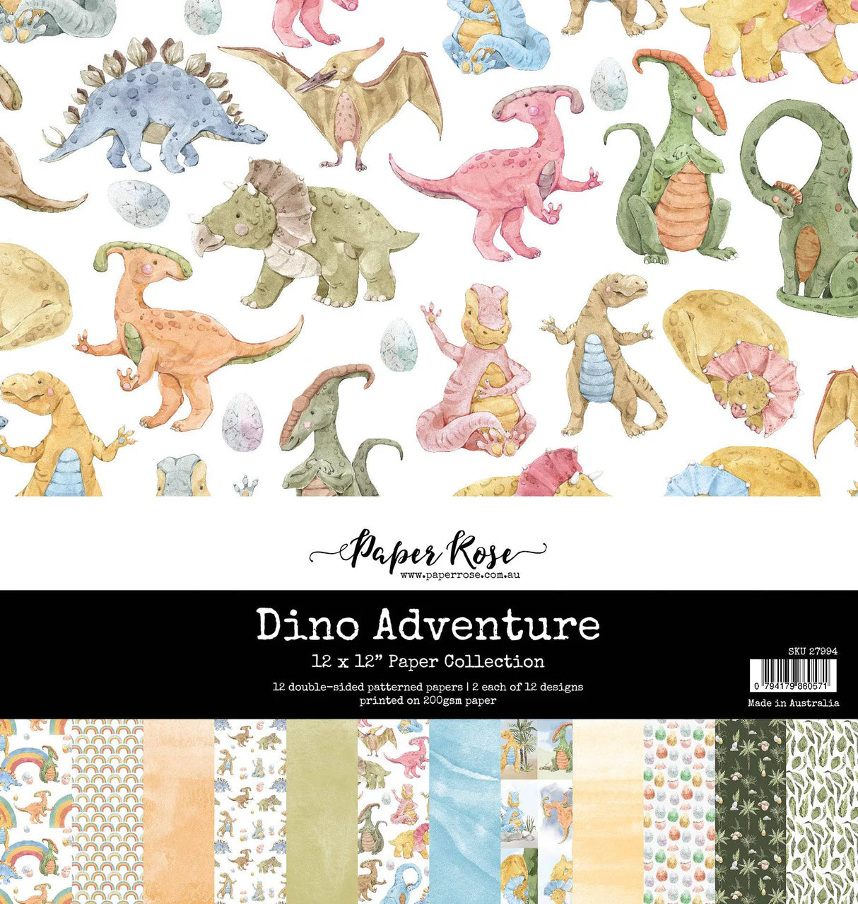Paper Rose Studio - Dino Adventure 12x12 Paper Collection