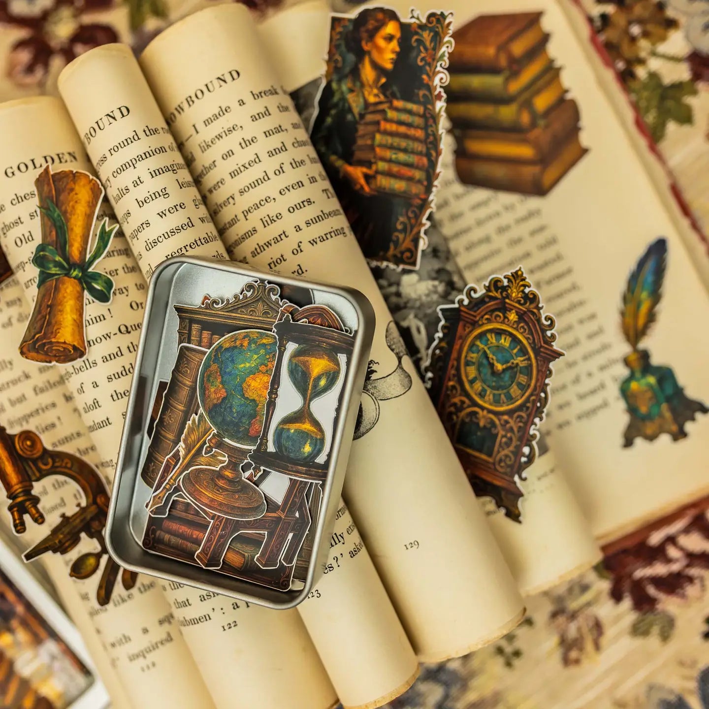 CoarCrea Crafts - Library Tin Sticker Box