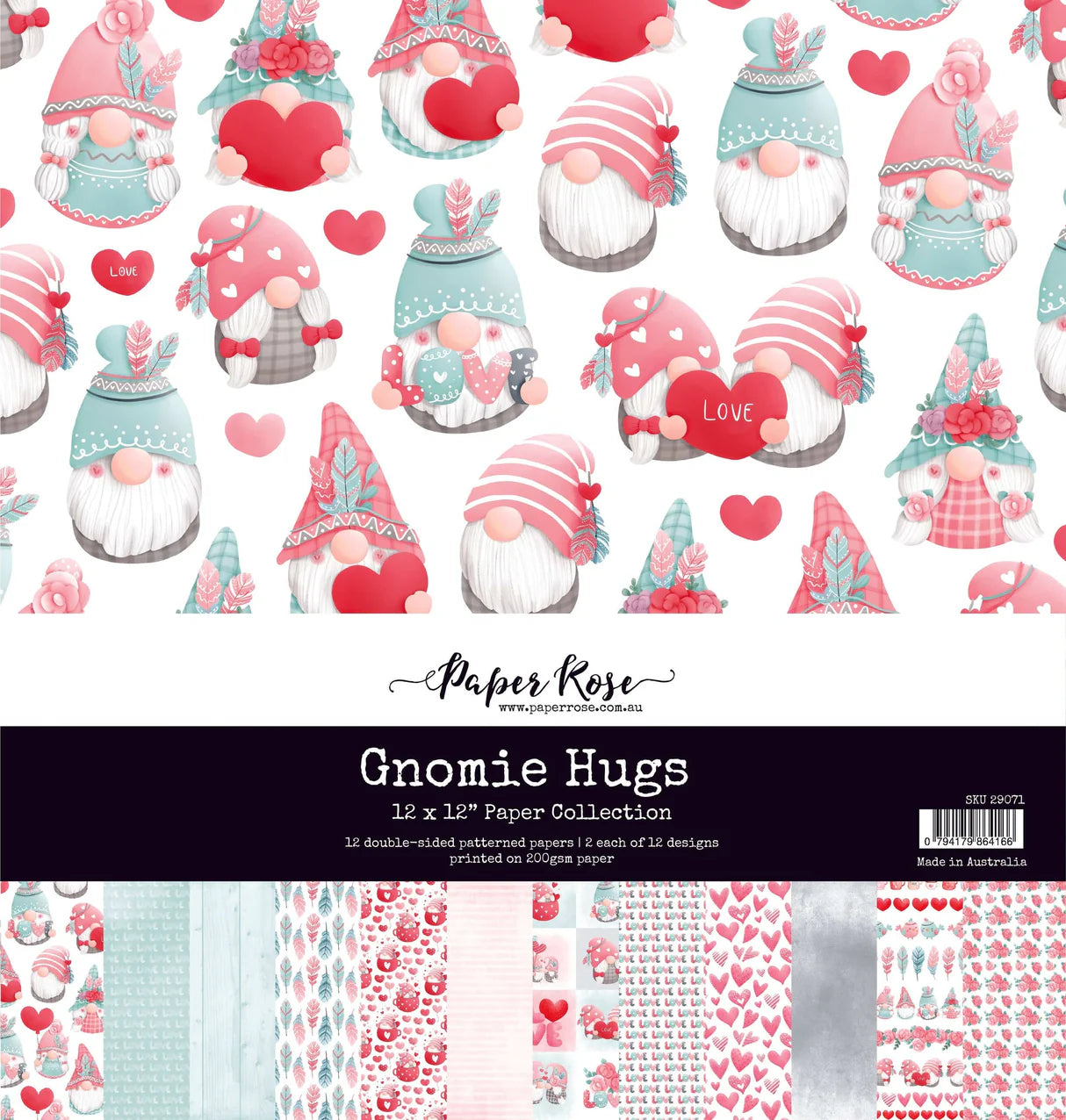 Paper Rose Studio - Gnomie Hugs 12x12 Paper Collection