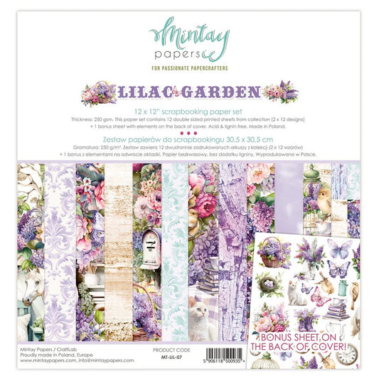 Mintay Papers-Lilac Garden, 12x12 Paper Set