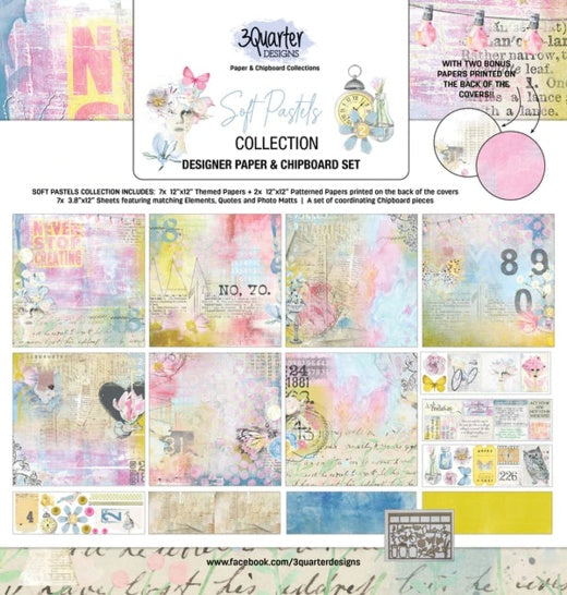 3Quarter Designs- Soft Pastels Scrapbook Collection