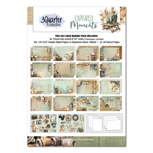 3Quarter Design- Captured Moments- 6x4 Cardmaking Pack