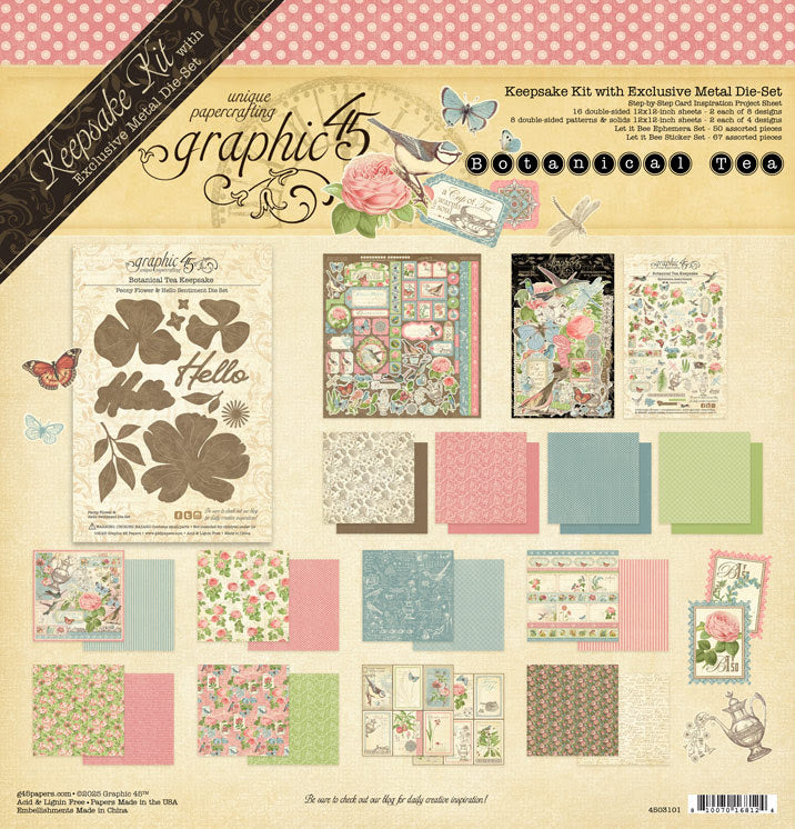 Graphic 45 - Botanical Tea Keepsake Kit with Exclusive Metal Die